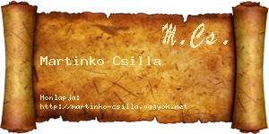 Martinko Csilla névjegykártya